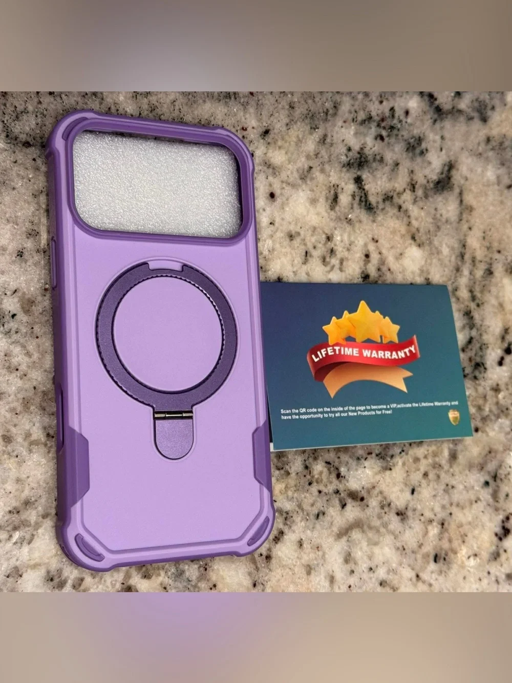 Purple Protective Magnetic Ring Phone Case iPhone 17 pro max